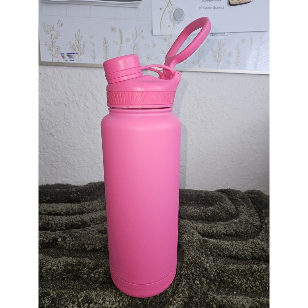 TAL Ranger 40oz (1.2L) Pink Stainless Steel Water Bottle Handle Screw-on Lid